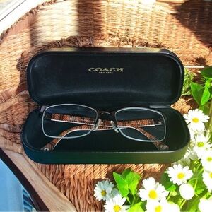 Authentic Coach Montana 9076 Women’s Satin Brown Half Rimless Eyeglasses